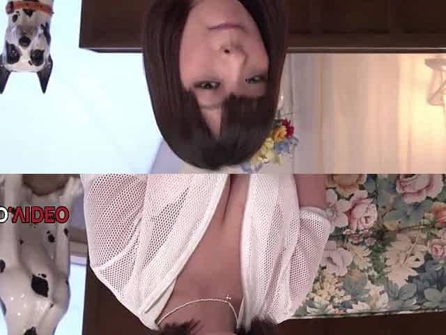 Wakaba Fingering herself eagerly JAV naughty wife invites stud Creampie pleasure Big tits