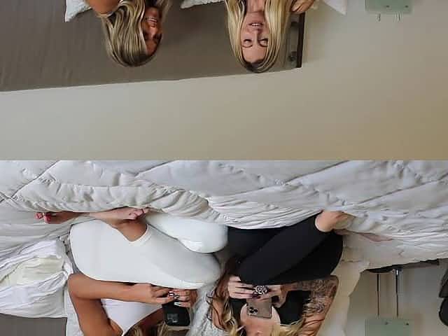 Blonde babes get turned on and play with each others creamy pussies BellaBellini X Littlebuffbabe