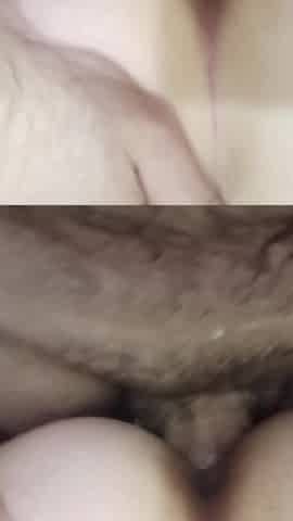 Fucked a sweet MILF in the bathroom and cum on her huge boobs