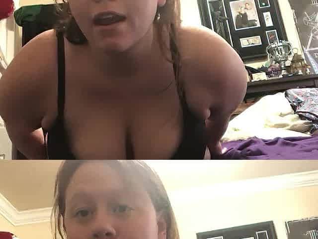 Obese little piggy loves to smack her own twat