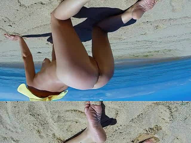 pissing on the beach