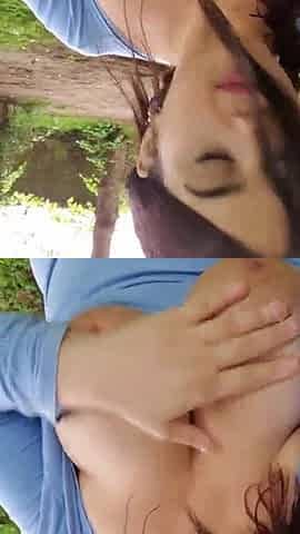 Exhibitionist mother I'd like to fuck does public nudity - Invites stranger to touch her LARGE BREASTS