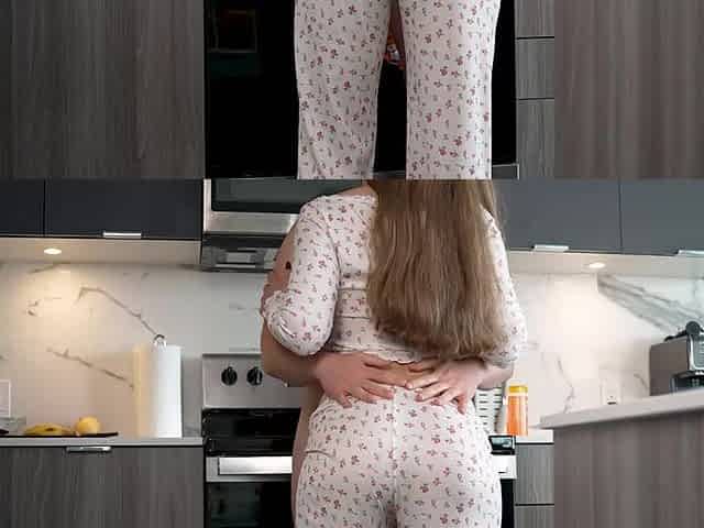 Stepbro Fucks His Hot Big Tits Stepsister in the Kitchen
