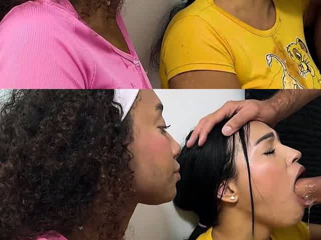 Two Latina Teen Sluts Face Fucked ROUGH