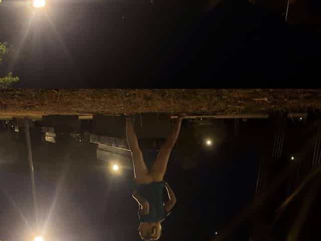 Changing outfit in public park at night and flashing naked.