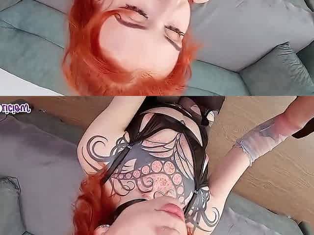 Redhead Hottie Is Showing Her Underwear After The Party, Ripping Tights