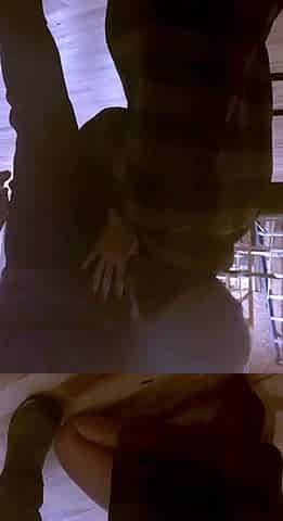 Skinny brunette MILF sucks and fucks a big cock
