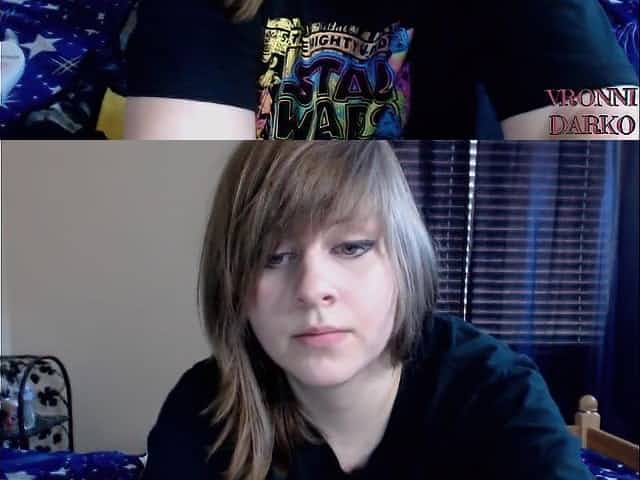 Playful teen rubs her big heavy boobs on webcam