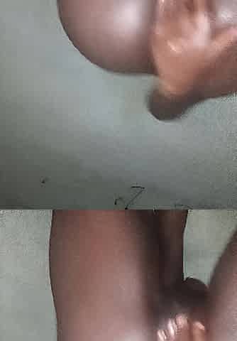 Afro teen shows her cunt gape
