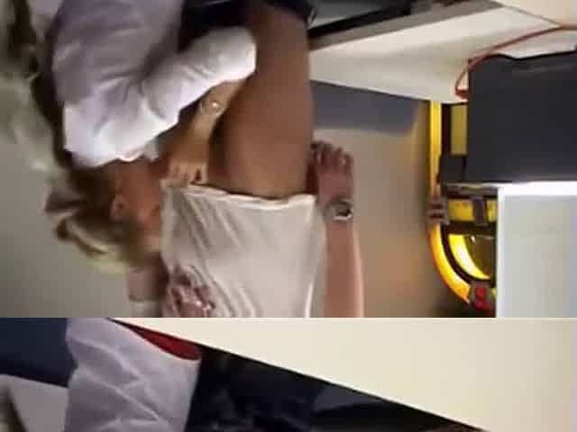 Hot blonde busty secretary fucks her lover and eats his cum at work