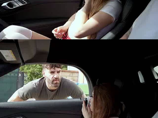 Myra Moans fucked by her stepdad and his friend