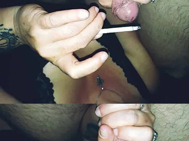 Smokin' beauty, peehole play and cigarette cbt