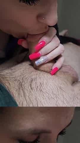 REAL Tinder Date! Brunette slut gives best blowjob in hotel room