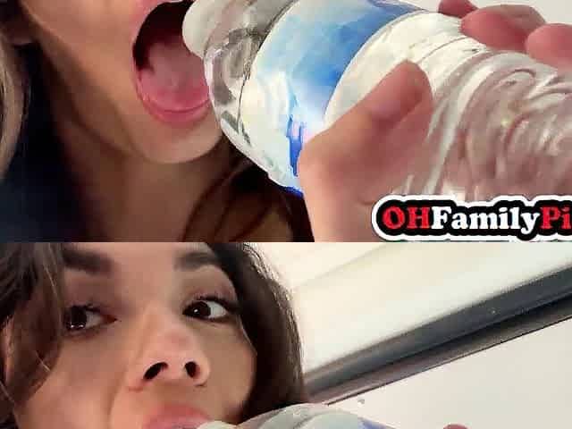 Hawt teen drank large schlong and enjoyed coarse twat banging