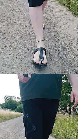 Short walk in the white underpants