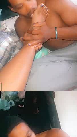 Sensually sucking toes