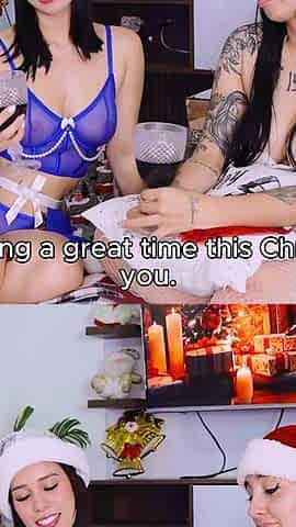 Christmas Encounter Between Two Friends Ends in Lesbian Sex