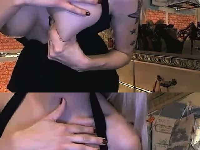 Blonde Big-Tit Babe Rides Her Dildo on Webcam