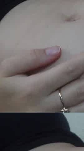 Latina Stepsister Cleaning Belly Button with a Cotton Swab and Then After Cleaning It She Starts Playing with Her Belly