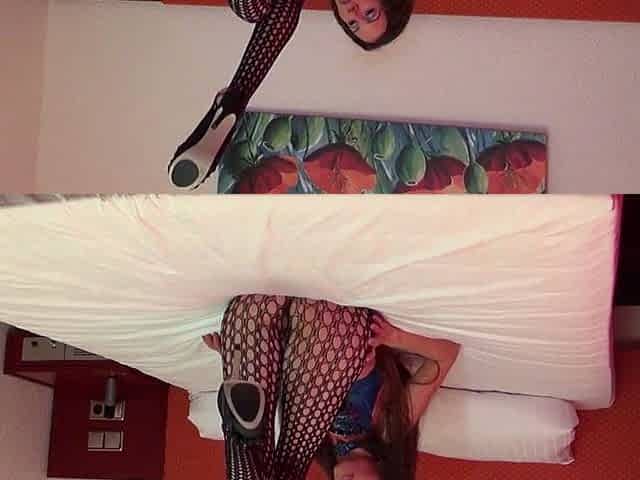 Hot brunette foot fetish play