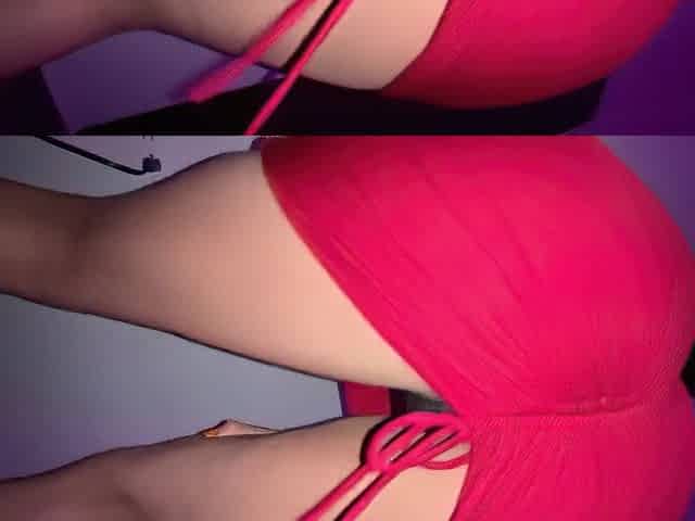 Hawt latin chick shows her large butt in taut red suit