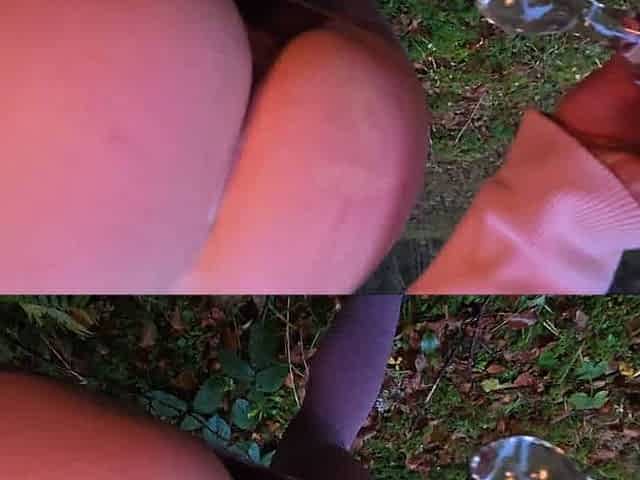 lilie offre son beau cul dans la nature