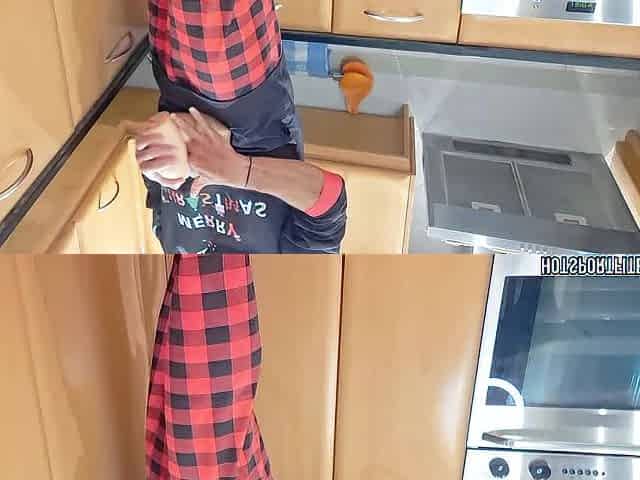 Kitchen Surprise: Screwing a Constricted Butt Toy with My Large Schlong - Groans and Cum Inside - Hotsportfitboy