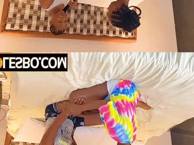 Tricky ebony lesbian ate her BFFs pussy
