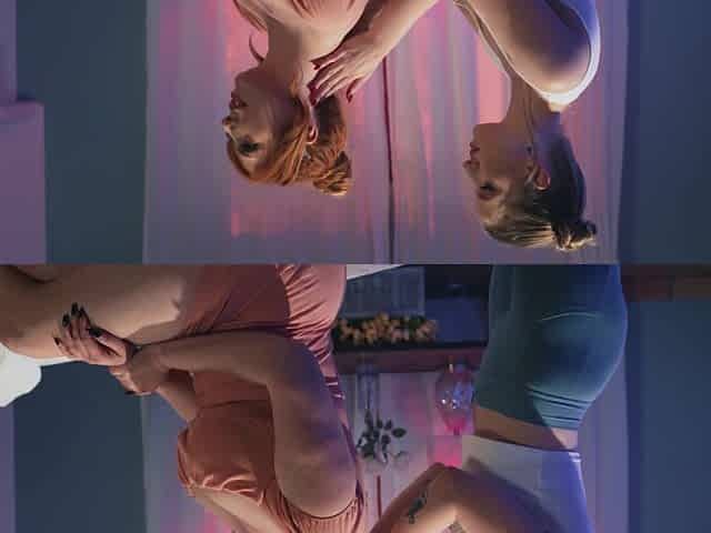 Redhead masseuse octavia gives a hot lesbian massage to her client lauren.