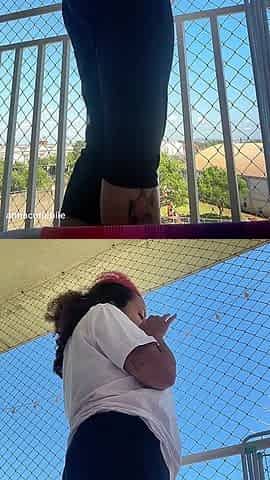 Chubby Latina Balcony Fart Session Thick Ass Releasing Loud Stinky Farts Outdoor