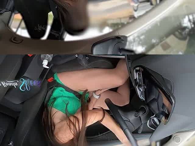 Sexy and very wicked wife showing off to truck drivers and letting 'em touch her cunt and her worthy boobs.