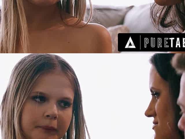 PURE TABOO Tiny Babysitter Coco Lovelock Has Pissing Humiliation To Please Kinky Pair FULL SCENE