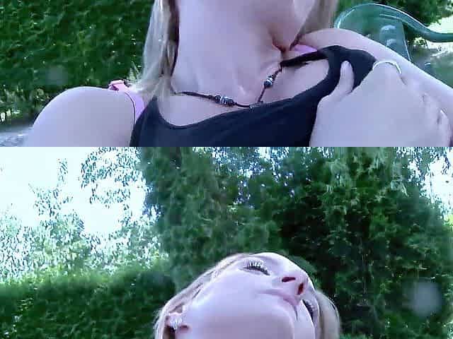Exhib in the Park - Sabriana's Large Titties and Roberto's Large Rod in Public