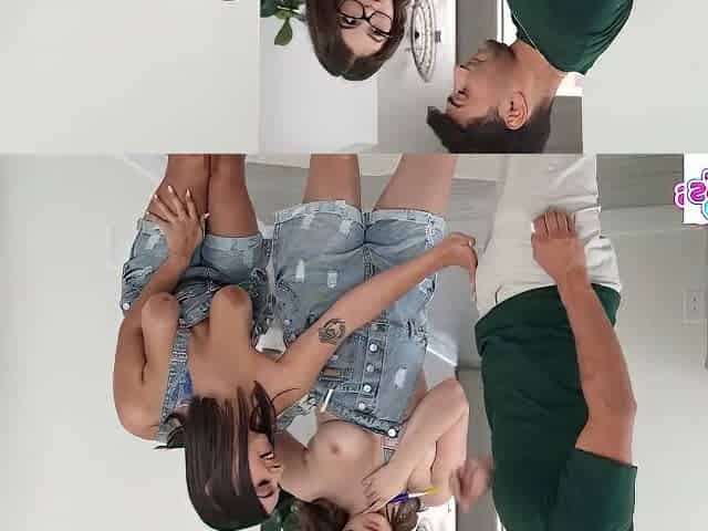 Frisky Curvy Busty Stepsisters Lure Their Step-bro In Gonzo Threesome During The Flat Renovation
