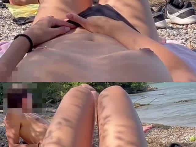 Female Pov - Teasing Ally's Schlong on the Beach