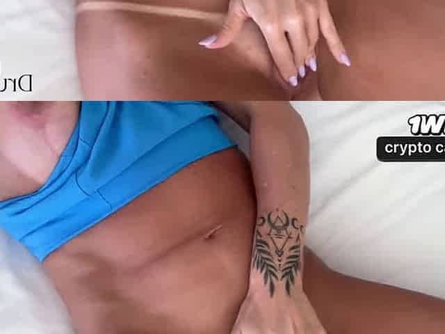 Horny MILF wakes up turned on and masturbates her BIG CLIT until she CUMS