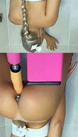 Extreme close up on her pussy taking toys