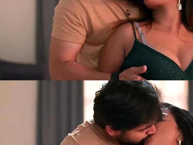Beautiful Brunette Big Boobs Rides Fake Cock