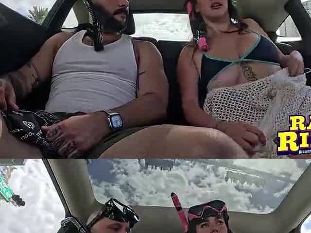 Giant Booty Bitch Flashes Her Large Melons and Gets Banged in a Shared Ride