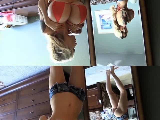 Blonde solo jerking off