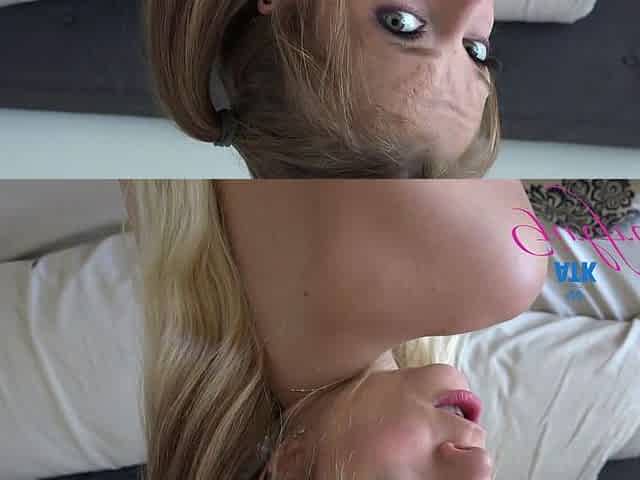 Naughty blonde teen slut enjoying hardcore gang banging fun