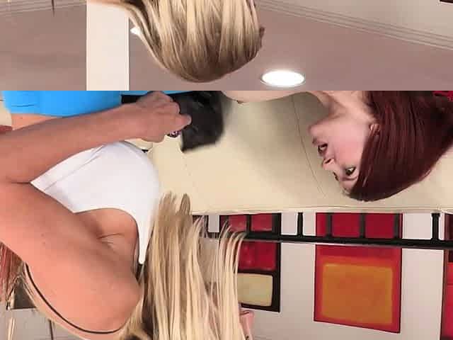 Bigtitted MILF analtoying petite babe