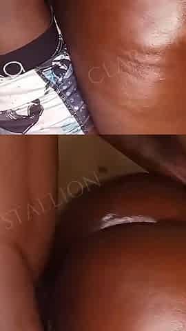 Busted a Huge Cumshot on Her Thick Juicy African Ass After Fucking Her Very Hard