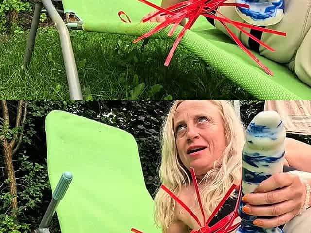 Mega Dildo in My Prolapse Pussy
