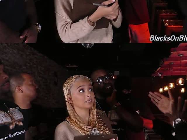 Fabulous auburn bar accountant Aaliyah Hadid gets nailed by black studs