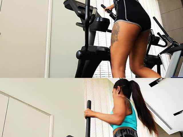 Big booty Thai GF gym workout and sex