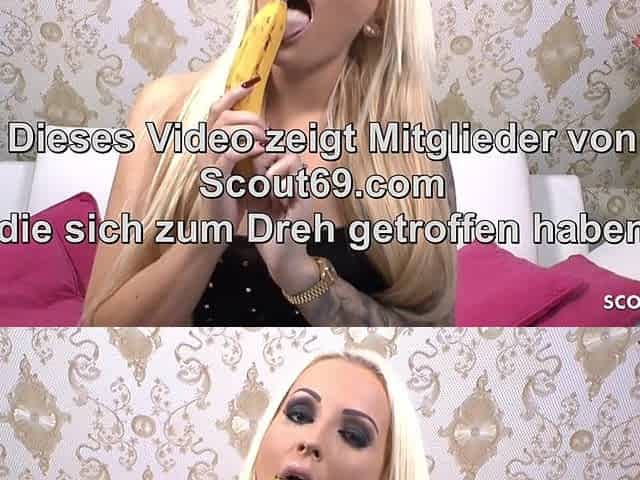 German Teen Constricted Tini Sexy Banana Suck and POV Ribald Talk
