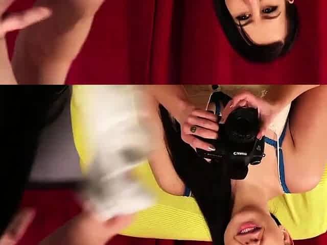 Horny voyeur slut asks lover to tug dick