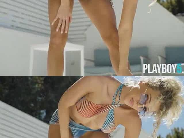 Marvelous golden-haired mother I'd like to fuck with a tiny body Sara Ames gives outdoor striptease