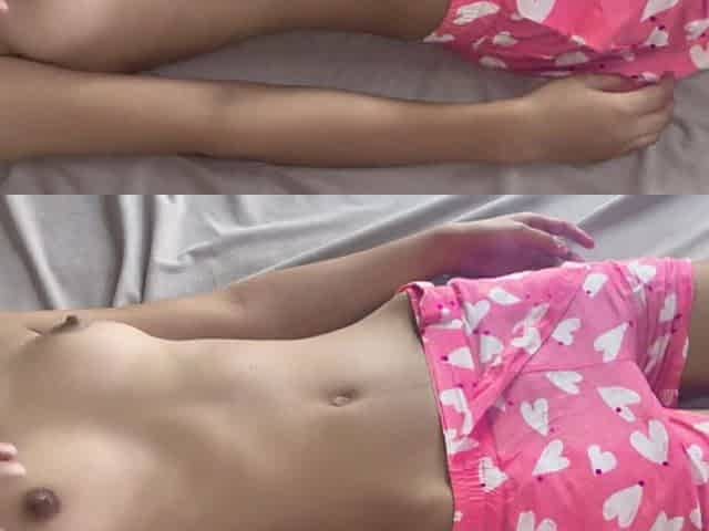 Body massage of step sister when parents were out